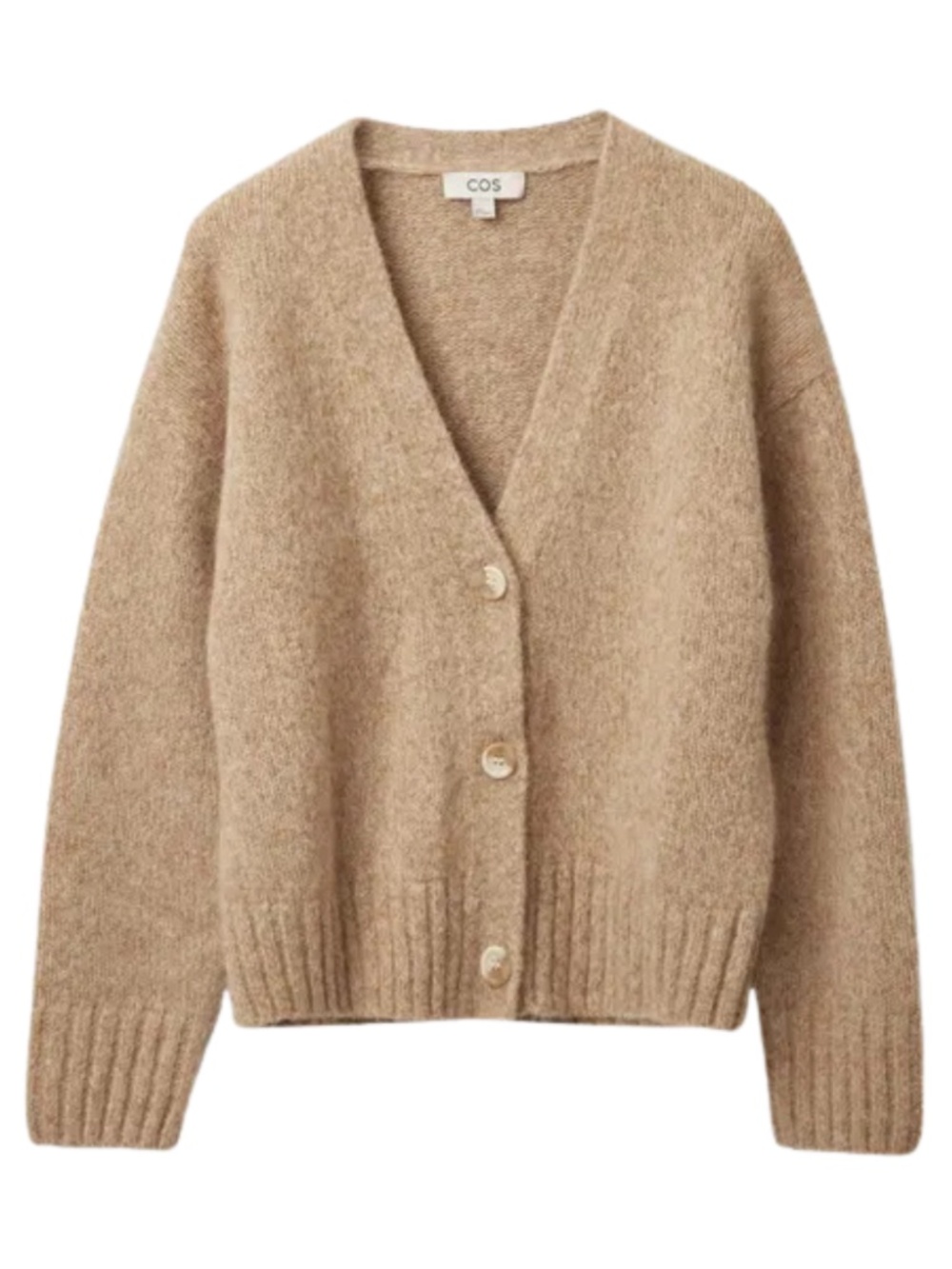COS Alpaca Wool Cropped Cardigan Beige Size S